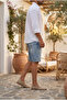 Men's Blue Denim Fabric Jean Shorts Ke-1174 - 7
