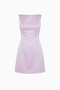 Women's Lilac Backless Mini Satin Homecoming Evening Dress - 7