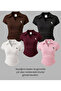 5 Li Vintage Polo Collar Ribbed Lycra Blouse