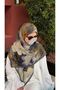Cotton Soft Meva Pattern Scarf-Navy Blue - 2
