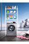 3-Tier Bathroom Organizer Shelf - Multi-Function Washing Machine Rack, Storage Stand for Toilet Accessories, Small Cabinet with Paper Frame, 4 Hooks Included, White Color - 2