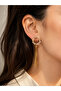 Zircon Stone Detailed Dangle Earrings for Women – Gold Color - 2