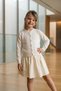 Girl's Striped Patterned White Knitwear Cardigan 8-12 Years - 3