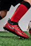 Sock Red Lightweight High-Speed Maximum Ground Grip Technology Children's Football Boots with Socks - 3