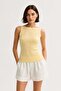 Dark Blonde Hair Knitted Patterned Viscose Women's Knitwear Blouse