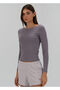 Relaxed Rib Wmn Plum Long Sleeve Women's T-Shirt - 3