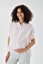 130024- Geometric Pattern Pleated Back Oversize Maternity Shirt - 5
