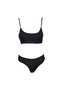Glb-Stl41414 Padded Strapless Half Athlete Bustier Panties Set Black