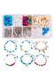 50 Pieces Boxed Turquoise Stone Beads Sea and Round Crimp Natural Stone Beads Set - 2