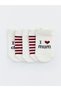Alita City Farkıyla Lcw Baby Ecru Printed and Striped Baby Girl Booties Socks 5-Pack