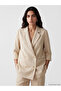 Esvab • Modern & Distinctive Double-Breasted Roba Collar Linen Blend Women's Blazer Jacket