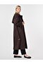 Windbreaker Detailed Belted Trench Coat Dark Brown - 2