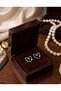 Brass Silver Color Zircon Stone Snake Heart Model Earrings - 4