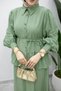 Ruffle Detailed Waist Drawstring Skirt Suit Tsd260220 Mint Green - 4