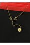 316L Steel Gold Y Moldel Stone Necklace - 2