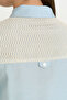 Sea Shell Detailed Shirt Collar Lyocell Tunic - Light Blue - 3