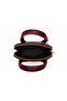 Burgundy Patent Leather Mini Hand and Shoulder Bag with Gold Detailing and Stylish Design - 4
