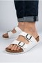 Unisex Women's and Men's Full Anatomical Comfort Sole Model Arizona Double-Strapped Buckle Comfortable Daily Slippers - 5
