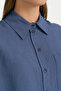 Linen Crop Shirt - Indigo - 3