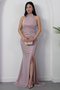 Halter Neck Slit Glitter Dress Drp0013 - 3