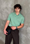 Men's 100% Cotton Buttoned Polo Collar T-Shirt - 4