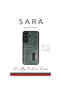 Samsung Galaxy A26 Compatible Case Sara Leather Case with Business Card Holder - Dark Green - 5