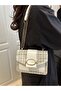 Versatile Checkered Pattern Drawstring Chain Square Bag - 2