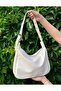 Vintage Belt Detailed Cream Shoulder and Crossbody Bag - 2