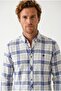 Men's Long Sleeve Plaid Linen Shirt 2449