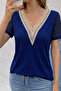 The Most Comfortable Expression of Elegance - Women's Lace Detailed V-Neck Viscose Blouse |   Vyg-33 - 3