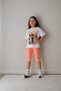 Girl's Oversize Fit Cotton Mani Group Design26 Shorts Set - 2