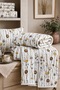Double-Sided Multi-Purpose Bedspread with Floral Pattern 200*220 & Pique + 2 Pillowcases - 2