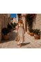 Women's summer breeze knit bustier detail linen maxi dress - relaxed fit