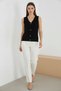 Women's V-Neck Buttoned Knitwear Black Vest - 2