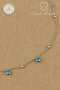 316L Steel Anklet - Minimal Dorica Chain with Double-Sided Blue Evil Eye Beads 316L Steel Anklet 21+5cm - 2