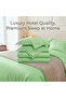 6 Piece Double Duvet Cover Set with Elastic Fitted Sheet - Microfiber Satin Stripe 200x200+30cm Deep Pocket Hotel Quality Luxury - 6