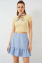 Women's Ruffled Hem Blue Skirt