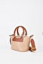 Women's Lupine Mink-Tan Lined Column Strap Zipper Closure Handbag and Shoulder Bag - 4