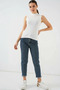 Women's High Collar Sleeveless Viscose Ecru Bodysuit - 2