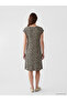 Original Oval Neckline Patterned A-Line Dress - 6