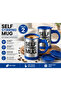 SELF STIRRING MUG – Automatic Self Mixing Coffee Cups (Pack of 2), Push Button, Battery Operated (2x AAA Each), Perfect Gift Set for Men, Office & Home Use - 2
