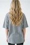 Women's Gray Oversize Comfortable Fit Combed Cotton Crew Neck T-Shirt - 3