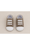 Unisex Brown and White Lace-Up First Step Baby Shoes - 2