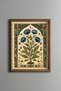 Blue Floral Composition - Vintage Patterned Frame - Slim Model