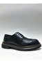 Genuine Leather Moliere Model Black Lightweight Lace-Up Thick Sole Men's Shoes - 2