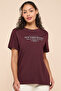 Typography Print T-Shirt with Crew Neck and Short Sleeves