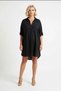 Women's Plus Size A-Line Mini Dress Shirt Collar Three Quarter Sleeve %100 Cotton Woven Comfortable Casual Modern - 4