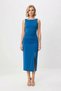 Women Sleeveless Turtleneck Bodycon Maxi Dress Lined Micro Woven Side Slit Casual Comfortable - 4