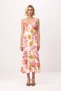 Women's V-Neck Thin Strap Floral Pattern Maxi Woven Dress Lined A-Line Comfortable Casual Modern Stylish - 4