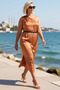 Women's Plus Size Asymmetrical Collar One Shoulder Satin Woven Midi Dress Sleeveless A-Line Cut Daily Casual - 2